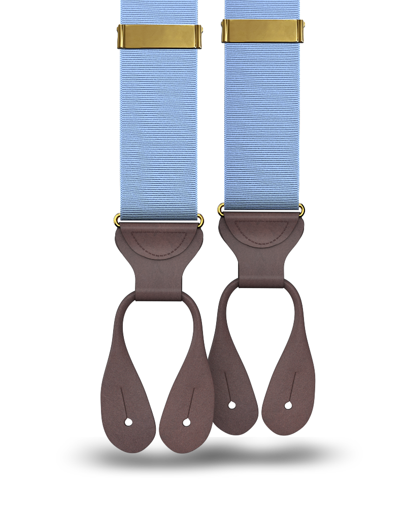 Light Blue Grosgrain Suspenders - KK & Jay Supply Co.