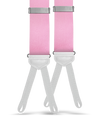 Solid Satin Silk Suspenders - Pink