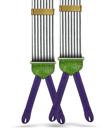 Loudoun Plissé Cotton Stripe Suspenders