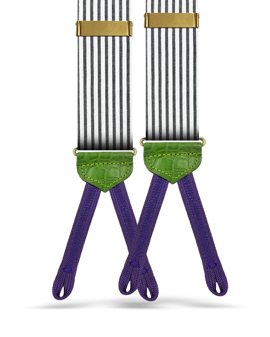 Loudoun Plissé Cotton Stripe Suspenders