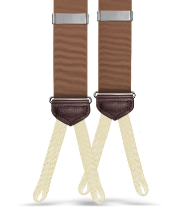 Rivington Solid Grosgrain Suspenders - Light Brown