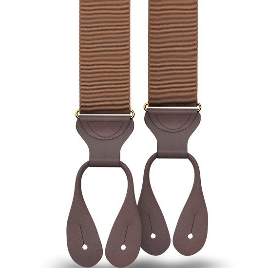 Light Brown Grosgrain Suspenders - KK & Jay Supply Co.
