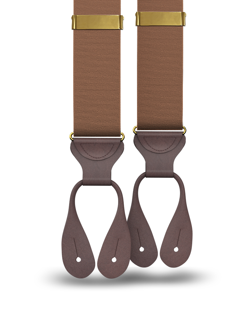 Light Brown Grosgrain Suspenders - KK & Jay Supply Co.