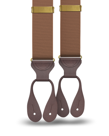 Light Brown Grosgrain Suspenders - KK & Jay Supply Co.