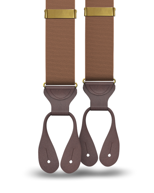 Light Brown Grosgrain Suspenders - KK & Jay Supply Co.