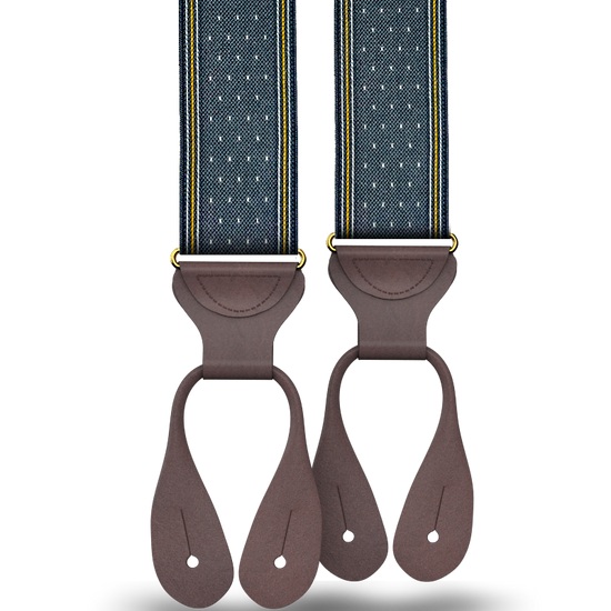 Madison Dot Grey Suspenders - KK & Jay Supply Co.