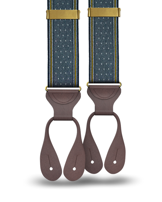 Madison Dot Grey Suspenders - KK & Jay Supply Co.