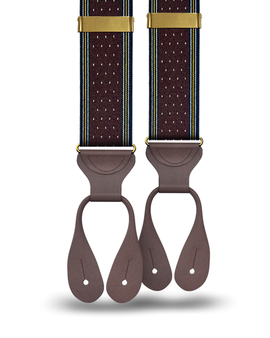 Madison Dot Maroon Suspenders - KK & Jay Supply Co.
