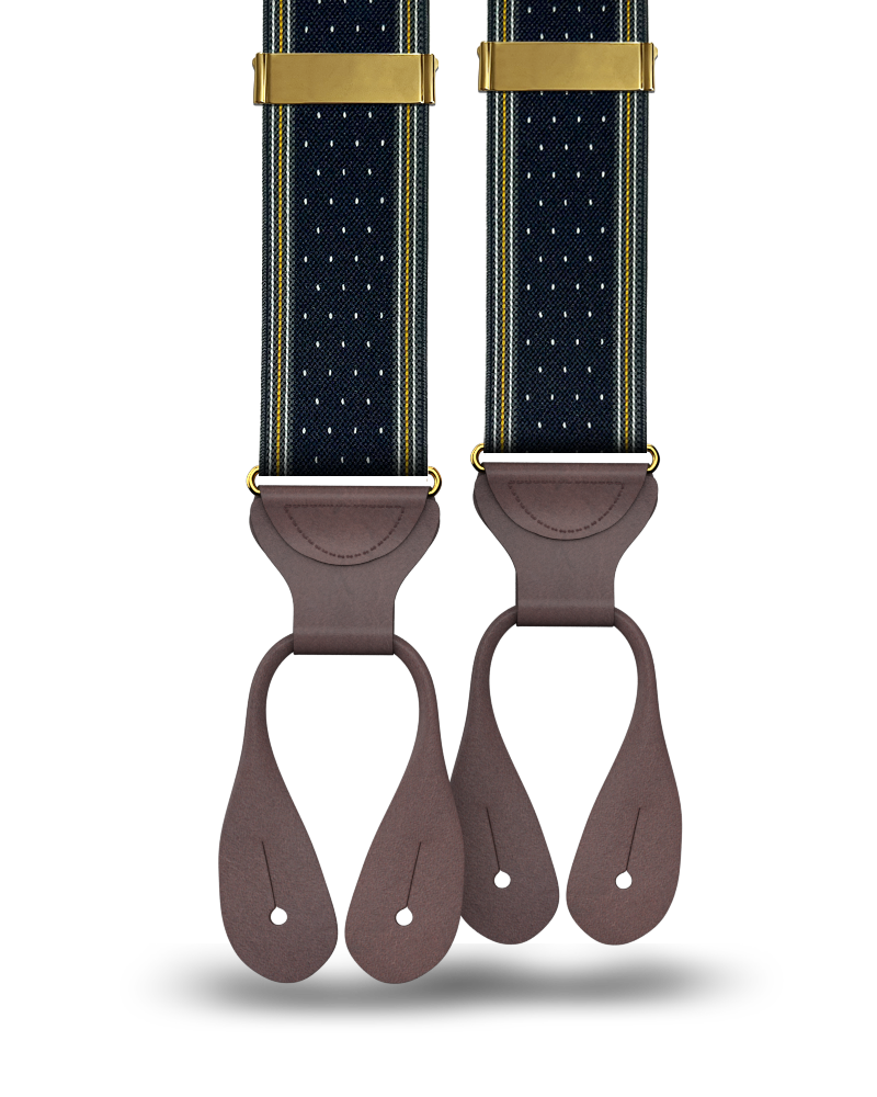 Madison Dot Navy Suspenders - KK & Jay Supply Co.