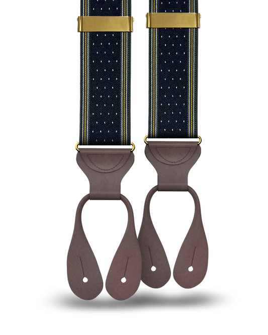 Madison Dot Navy Suspenders - KK & Jay Supply Co.