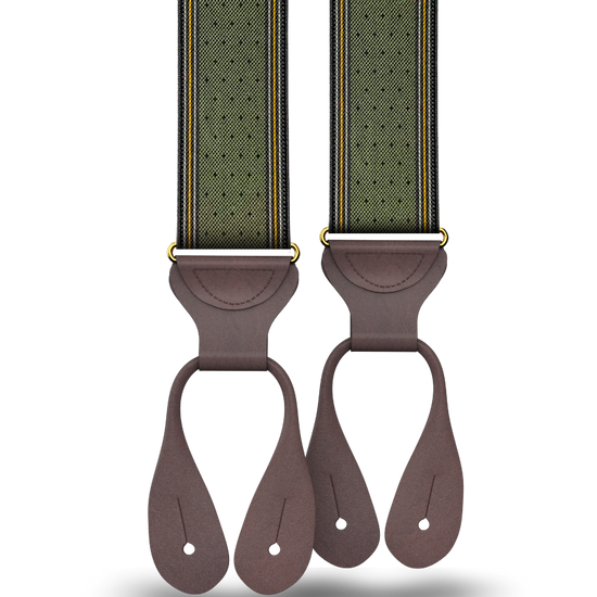 Madison Dot Olive Suspenders - KK & Jay Supply Co.
