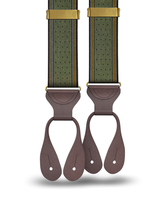 Madison Dot Olive Suspenders - KK & Jay Supply Co.