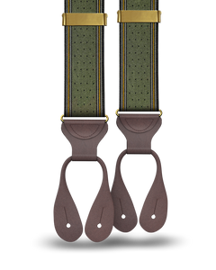 Madison Dot Olive Suspenders