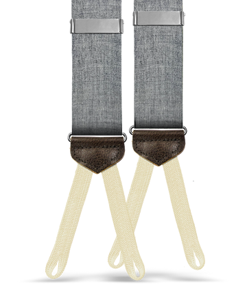 Meadowbrook Cotton Suspenders - Grey