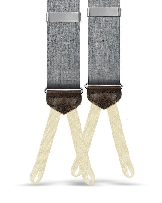 Meadowbrook Cotton Suspenders - Grey