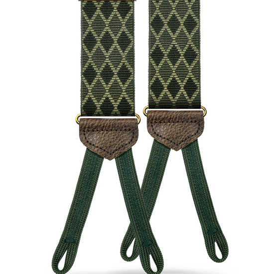 Metropolitan Jacquard Suspenders - Green - KK & Jay Supply Co.