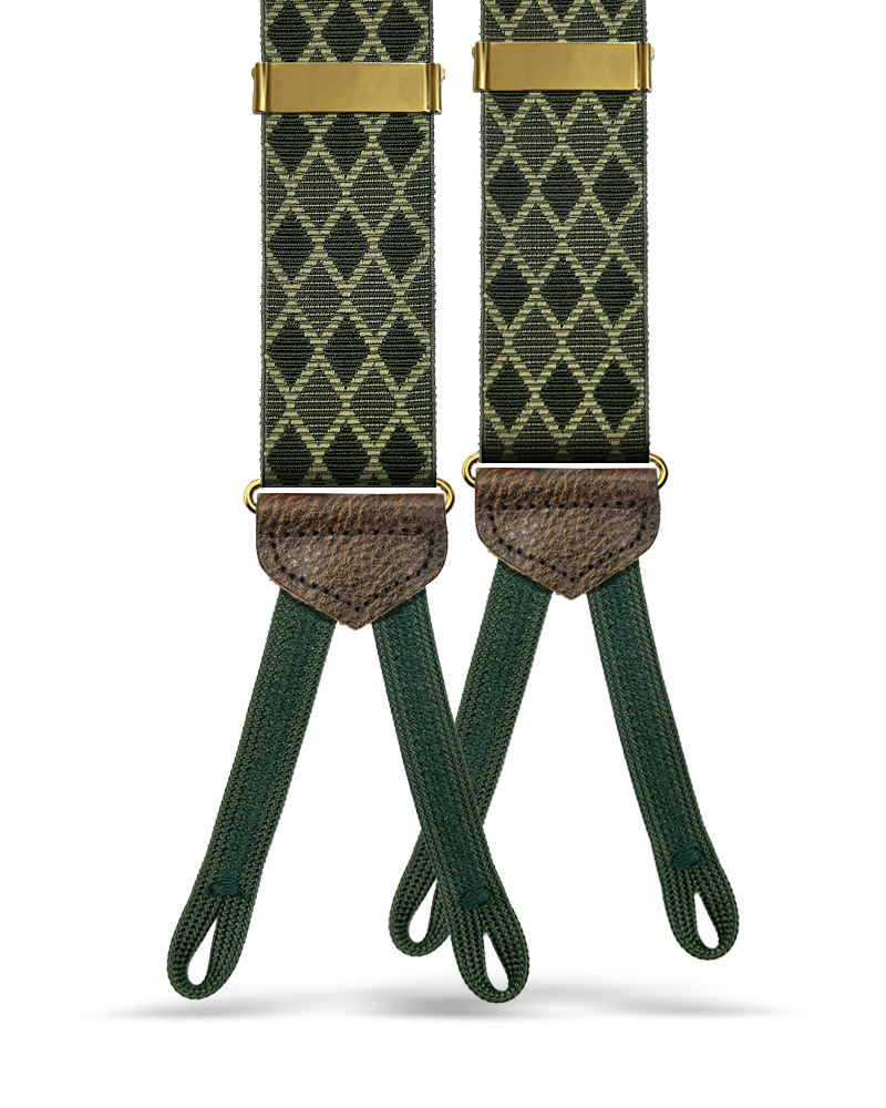 Metropolitan Jacquard Suspenders - Green - KK & Jay Supply Co.