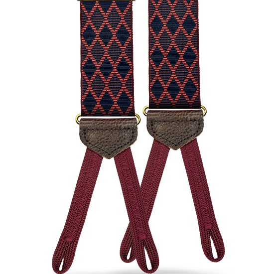 Metropolitan Jacquard Suspenders - Maroon - KK & Jay Supply Co.