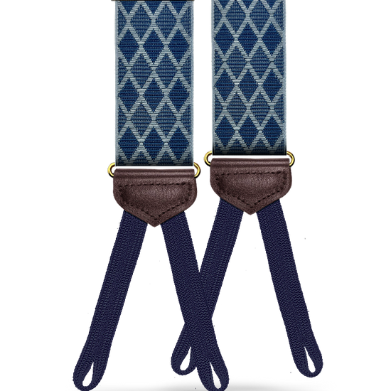 Metropolitan Jacquard Suspenders - Blue - KK & Jay Supply Co.