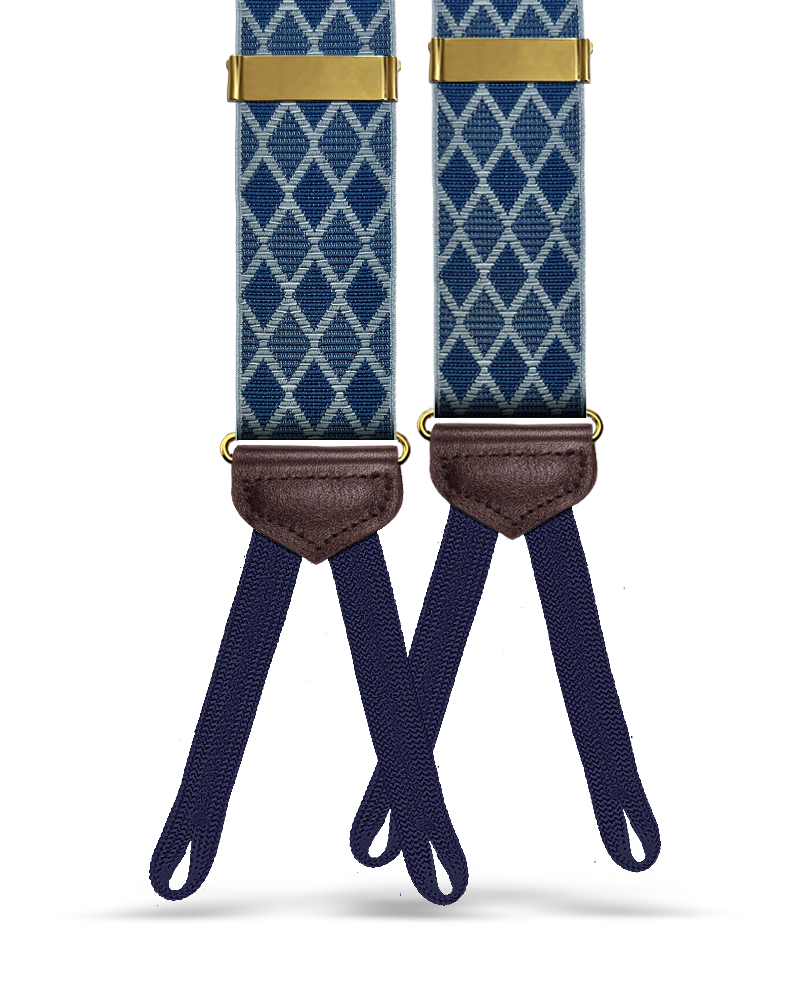 Metropolitan Jacquard Suspenders - Blue - KK & Jay Supply Co.