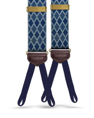 Metropolitan Jacquard Suspenders - Blue - KK & Jay Supply Co.