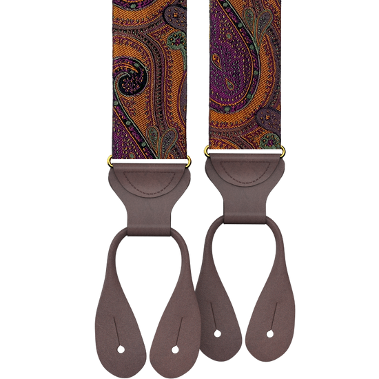 Monarch Bronze Paisley Silk Suspenders - KK & Jay Supply Co.