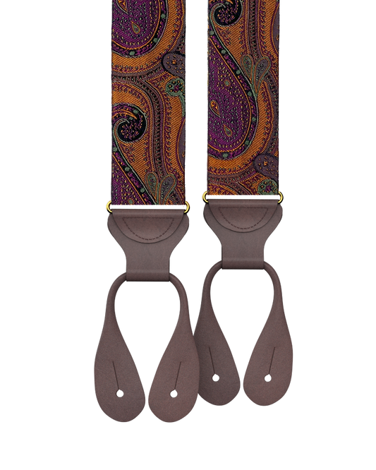 Monarch Bronze Paisley Silk Suspenders - KK & Jay Supply Co.