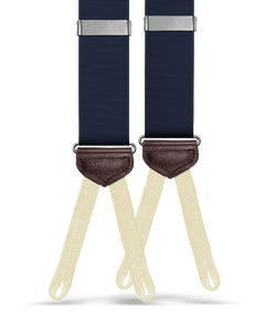 Rivington Solid Grosgrain Suspenders - Navy