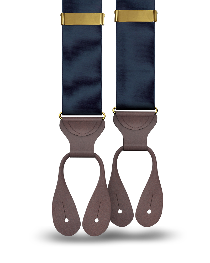 Navy Grosgrain Suspenders - KK & Jay Supply Co.