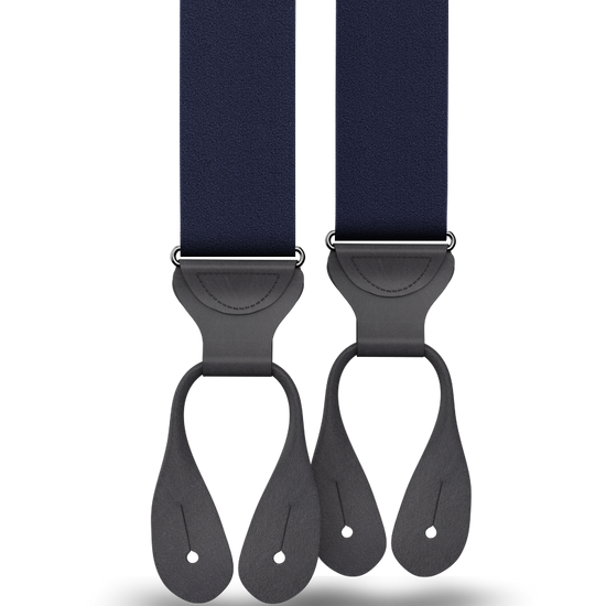 Navy Silk Suspenders - KK & Jay Supply Co.