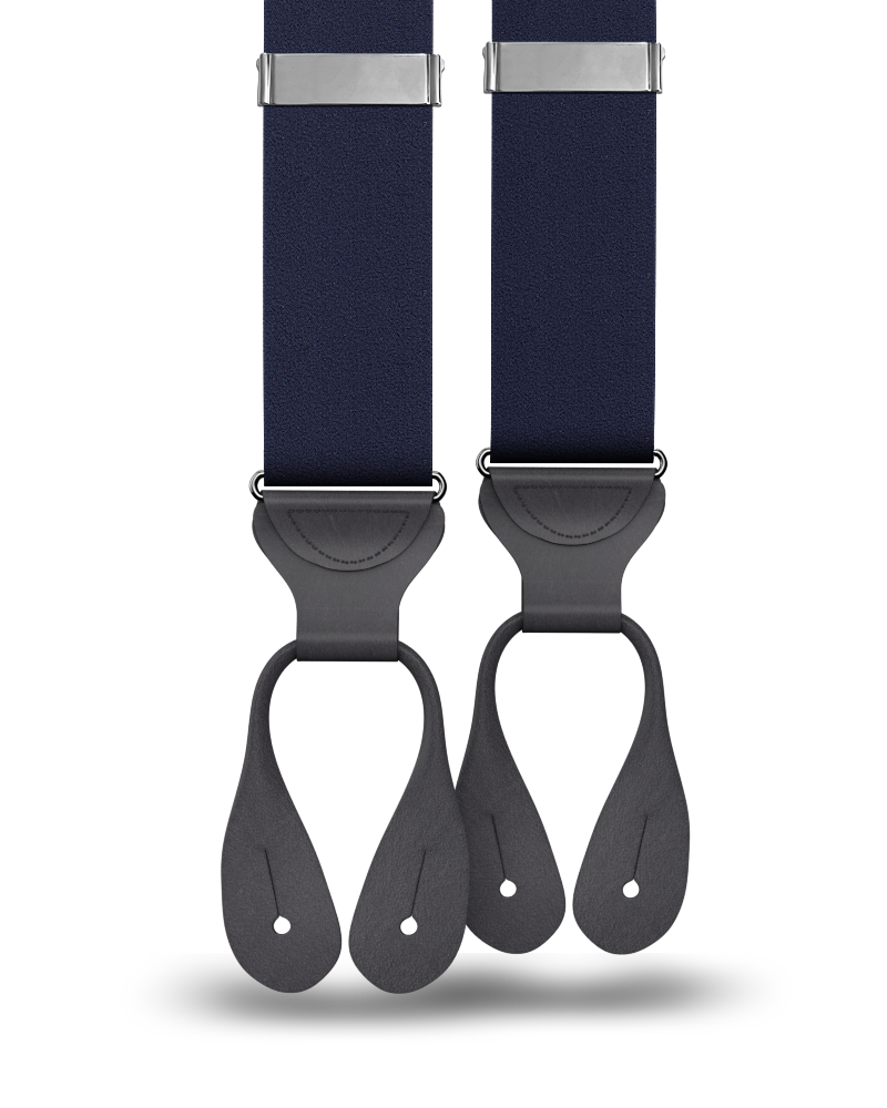navy blue dress suspenders Navy Blue Button End Suspenders