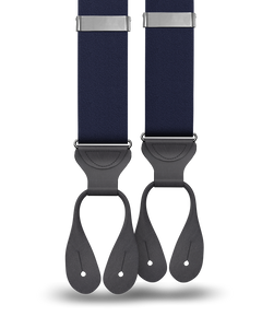 Navy Silk Suspenders