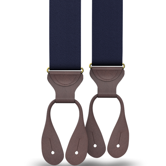 Navy Silk Suspenders - KK & Jay Supply Co.