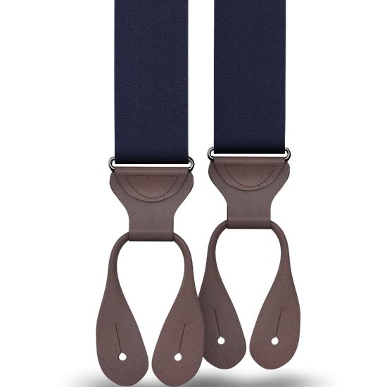 Navy Silk Suspenders - KK & Jay Supply Co.