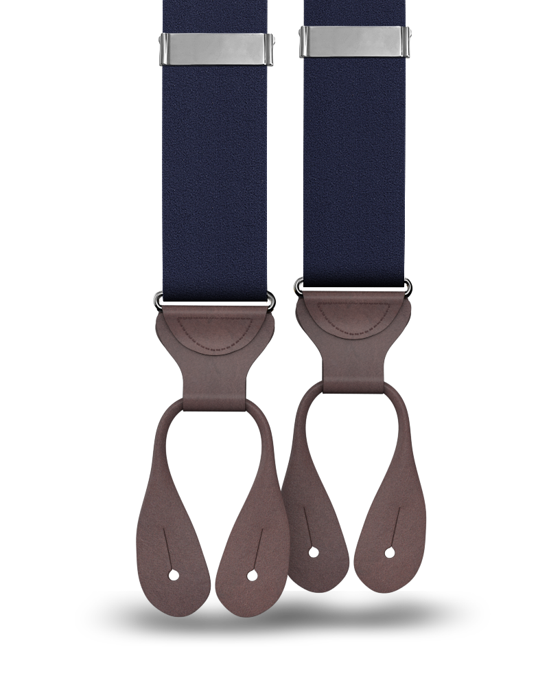 Navy Silk Suspenders - KK & Jay Supply Co.