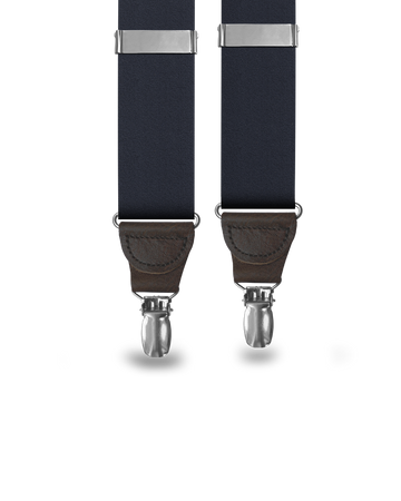 Navy Silk Clip-on Suspenders