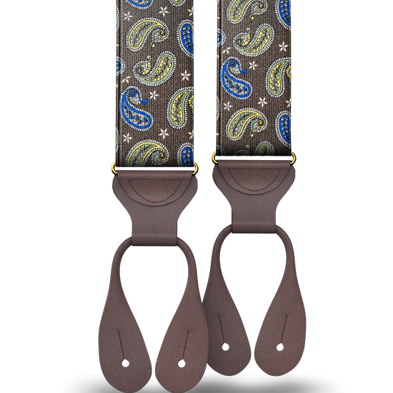 Nepperhan Paisley Suspenders - Brown - KK & Jay Supply Co.