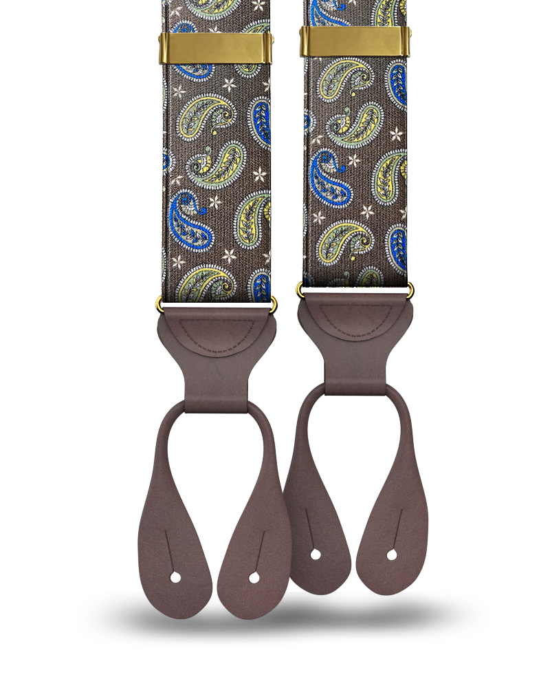 Nepperhan Paisley Suspenders - Brown - KK & Jay Supply Co.