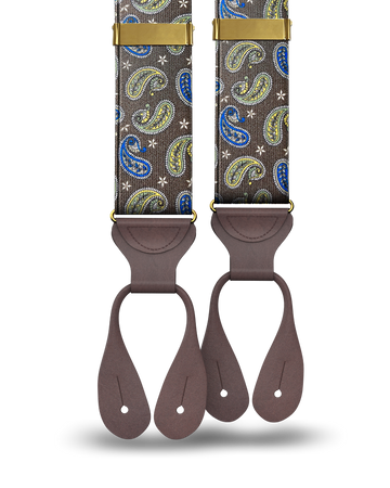 Nepperhan Paisley Suspenders - Brown - KK & Jay Supply Co.