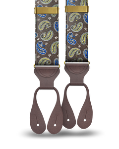 Nepperhan Paisley Suspenders - Brown