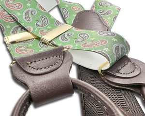 Nepperhan Paisley Suspenders - Green
