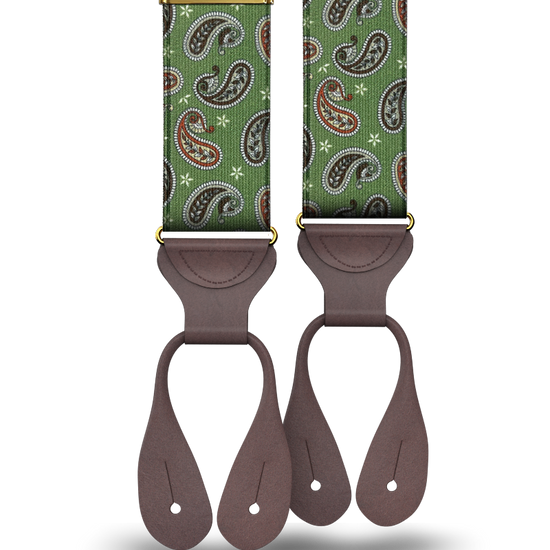 Nepperhan Paisley Suspenders - Green - KK & Jay Supply Co.