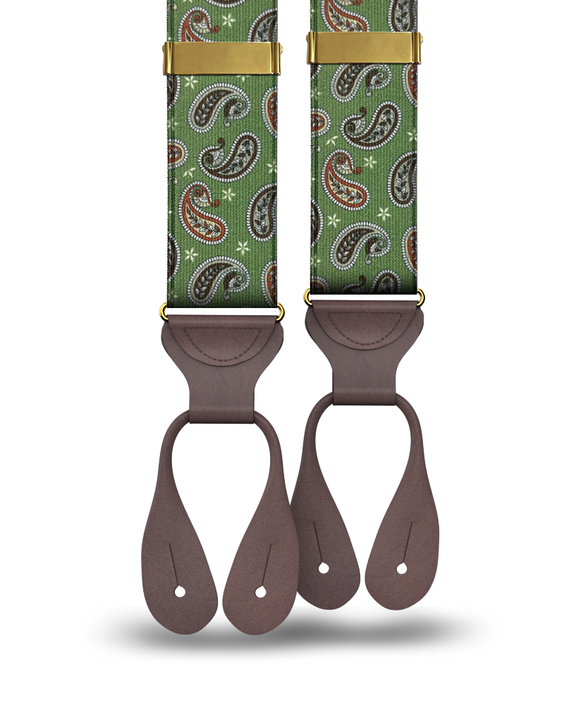 Nepperhan Paisley Suspenders - Green - KK & Jay Supply Co.