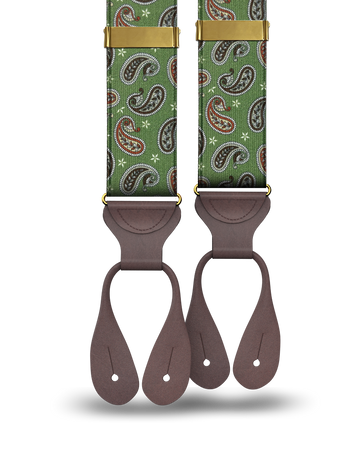 Nepperhan Paisley Suspenders - Green - KK & Jay Supply Co.