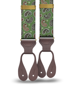 Nepperhan Paisley Suspenders - Green