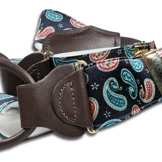 Nepperhan Paisley Suspenders - Navy - KK & Jay Supply Co.