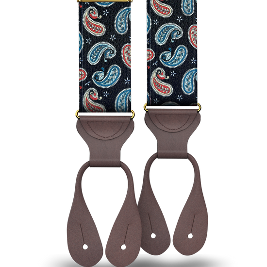 Nepperhan Paisley Suspenders - Navy - KK & Jay Supply Co.