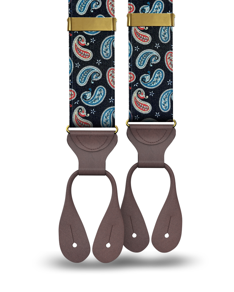 Nepperhan Paisley Suspenders - Navy - KK & Jay Supply Co.
