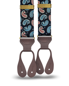 Nepperhan Paisley Suspenders - Navy