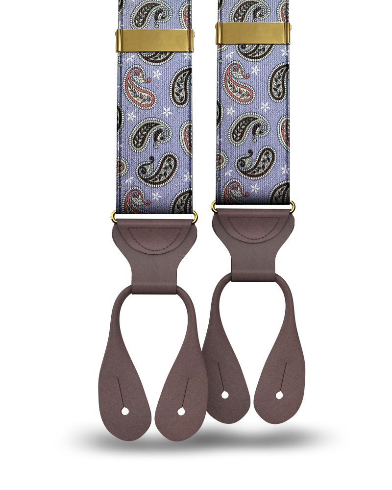 Nepperhan Paisley Suspenders - Lavender - KK & Jay Supply Co.
